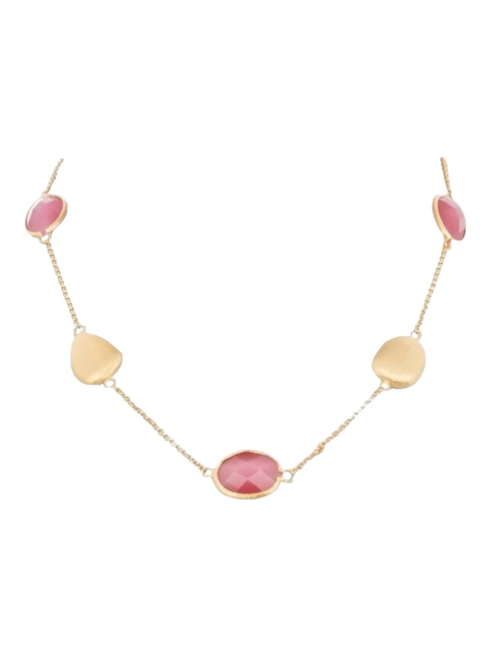 new Rivka Friedman ๐ Pink Cat's Eye Gemstone Necklace ๐ Satin Finish Gold ๐ - Picture 4 of 16